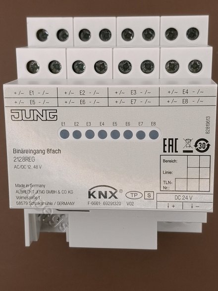 2128REG KNX/EIB-ввод бинарный; 8 входов
