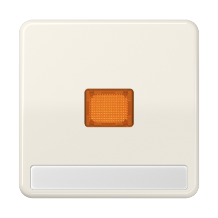 CD590NAKO Клавиша с оранжевым окошком для выключателя с подсветкой и полем для надписи; слоновая кость
