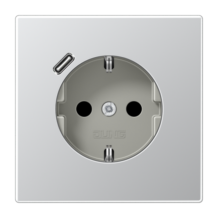 SCHUKO® socket with USB charger, AL 1520-18 C