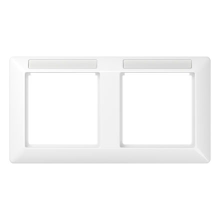 AS5820BFINAWW рамка 2-кратная горизонтальная с полем для надписи белая