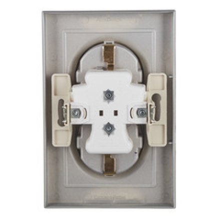 ATN000324 - AtlasDesign РОЗЕТКА двойная с заземлением, 16А, в сборе, АЛЮМИНИЙ