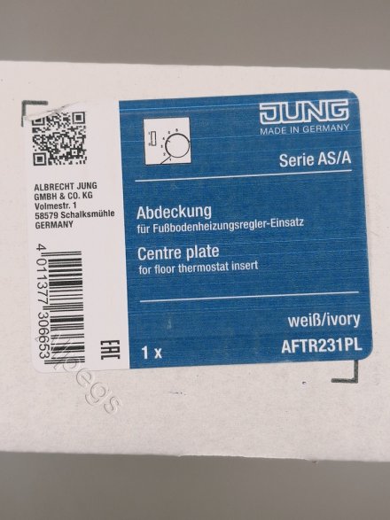 AFTR231PL Крышка для регулятора подогрева пола; слоновая кость. Артикул снят с производства. Замена артикул A1749BF