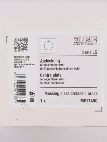 Крышка для регулятора подогрева пола; Металлическое исполнение, латунь Classic, ME 1749 C