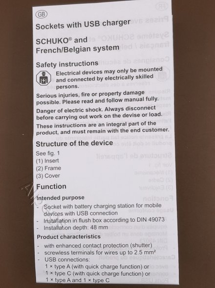 Розетка 2К+З 16А 250В, с разъемом USB Typ AC LS1520-15CAWW