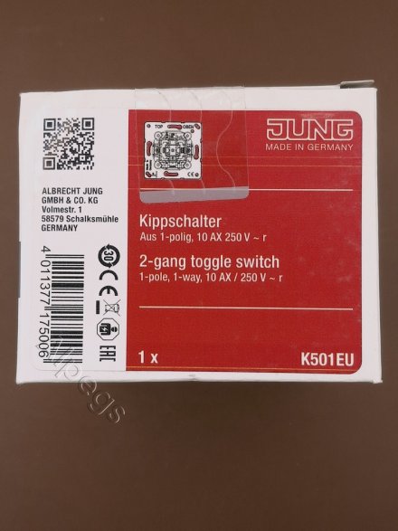 Механизм серии LS1912 одноклавишный, крепление винтами, без монтажных лапок K501EU