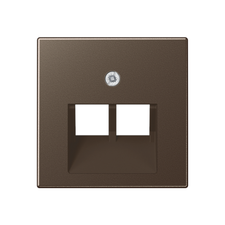A569-2BFPLUAMO A 500,Крышка для сдвоенной телефонной и компьютерной розетки UAE, мокко