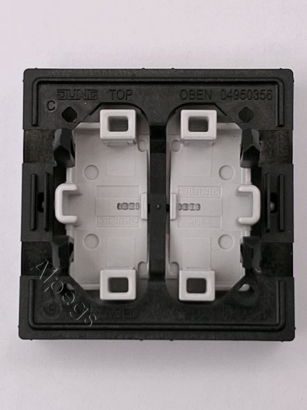 A595KO5AL Клавиши с окошками для сдвоенного выключателя; алюминий