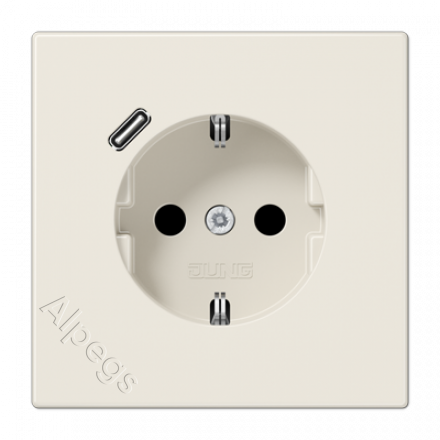 Розетка 2К+З 16А 250В, с разъемом USB Typ C LS1520-18C