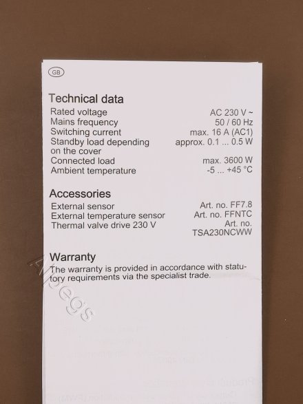 Вставка комнатного термостата, со входом для датчика 1790RTR