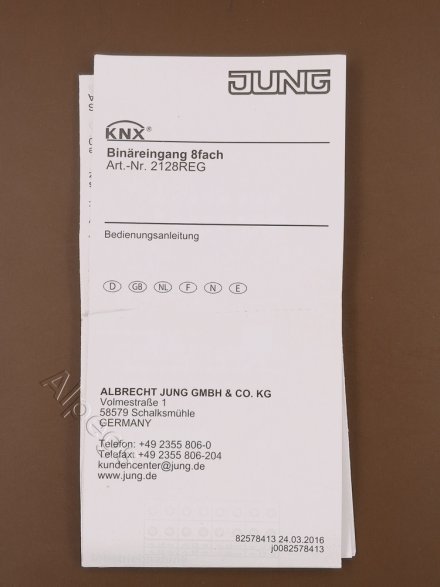 2128REG KNX/EIB-ввод бинарный; 8 входов