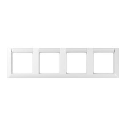 AS5840NAWW Рамка 4-кратная с полем для надписи для горизонтальной установки; белая
