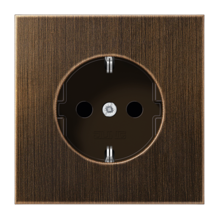 ME1520KIAT Штепсельная розетка SCHUKO 16A 250V  с защитой от детей античн. латунь.