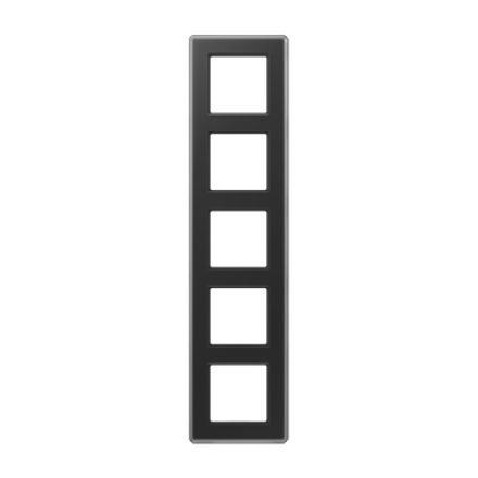 A VIVA Рамка 5-ная, стекло черный, Jung AV585GLMSW