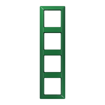 AS584BFGN Рамка 4-кратная для вертикальной и горизонтальной установки; термопласт, зеленая