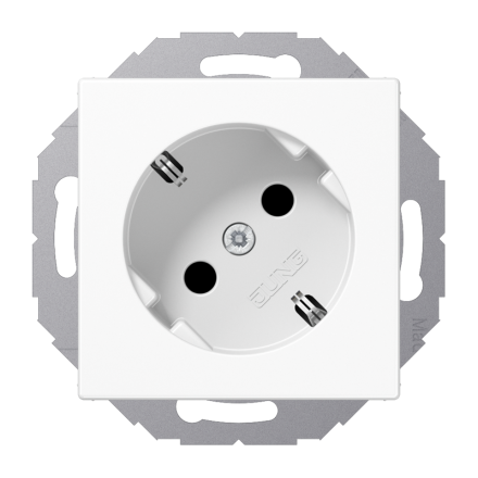 A520-45KIWW Штепсельная розетка SCHUKO 16A 250V  ; угол наклона 45 °; белый