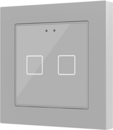 Выключатель сенсорный KNX Flat 55 X2, 2-кнопочный, цвет серебро