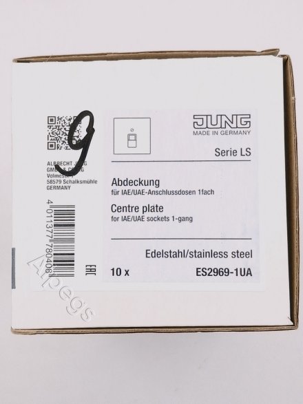 LSmetal Накладка для комп. розетки 1хRJ45, стальн. ES2969-1UA