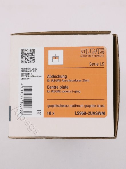 LS990 Накладка для комп./тлф. розетки 2хRJ45, цвет матовый черный LS969-2UASWM