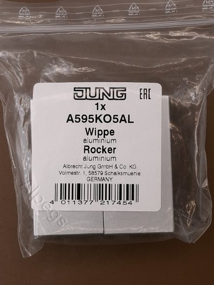 A595KO5AL Клавиши с окошками для сдвоенного выключателя; алюминий