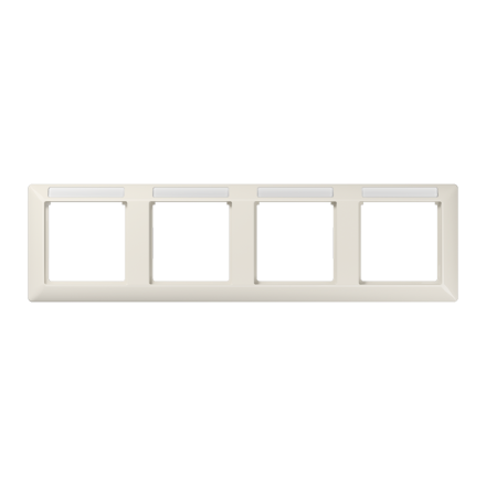 AS5840BFINA Рамка 4-кратная горизонтальная с полем для надписи слоновая кость