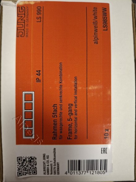 LS985WW Рамка 5-кратная; белая