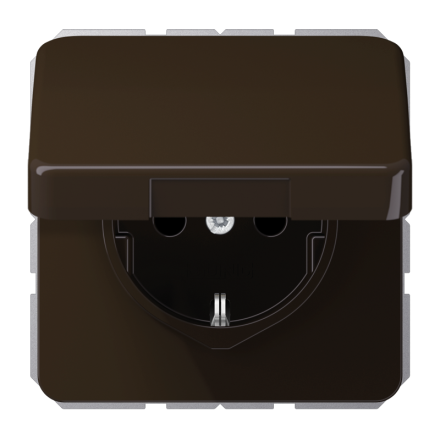 CD1520BFKIKLBR Штепсельная розетка SCHUKO 16A 250V  с защитой от детей, влагозащищенная; коричневая