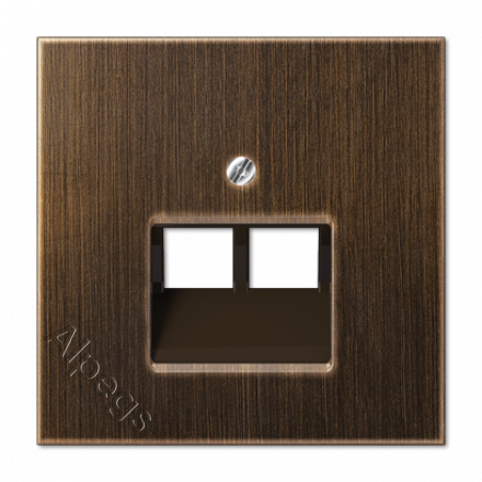 LSmetal Накладка для комп. розетки 2хRJ45, античн. латунь. ME2969-2UAAT