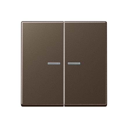 A595KO5MO A 500, Клавиша для сдвоенного выключателя с подсветкой, мокко