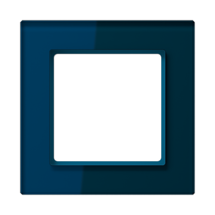 Рамка для вертикальной и горизонтальной установки, 1 пост, стекло Синий, Jung AC581GLNB