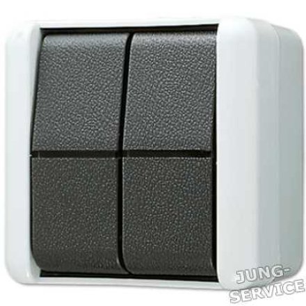 835W Сдвоенная кнопка 10AX 250V ; для накладного монтажа IP44