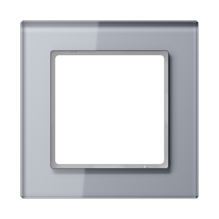Рамка для вертикальной и горизонтальной установки, 1 пост, стекло Серый, Jung AC581GLKG