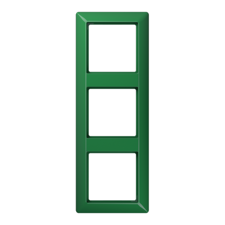 AS583BFGN Рамка 3-кратная для вертикальной и горизонтальной установки; термопласт, зеленая