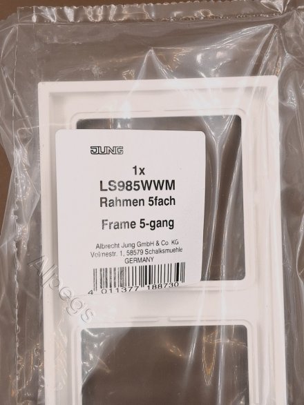 LS990 Рамка 5-местная, цвет Матовый белый LS985WWM