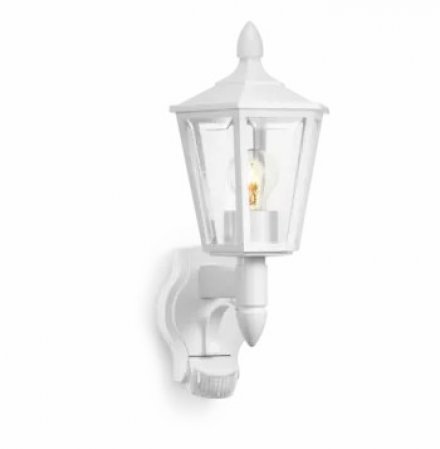 L 15 S 617912 IP 44 white/clear светильник с датчиком движения настенный уличный  E27 1 х 60 Вт (накаливания) или LED 1 х от 5 Вт до 12 Вт