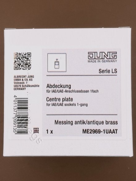 LSmetal Накладка для комп. розетки 1хRJ45, античн. латунь. ME2969-1UAAT