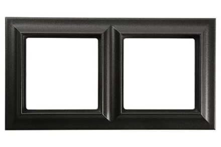Рамка Eco Profi Standart 2-местная (черный матовый), Jung EPS482SWM