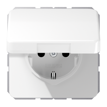 CD1520BFKIKLWW Штепсельная розетка SCHUKO 16A 250V  с защитой от детей, влагозащищенная; белая