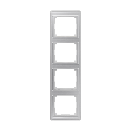 SL584SI Рамка для вертикальной установки 4-кратная; серебро