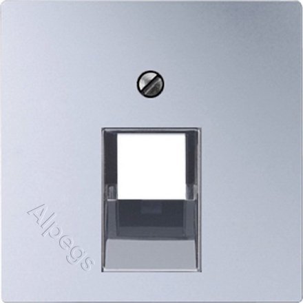 Накладка для телефонной/компьютерной розетки ECO profi, цвет - алюминий, одинарная, EP569-1BFPLUAAL