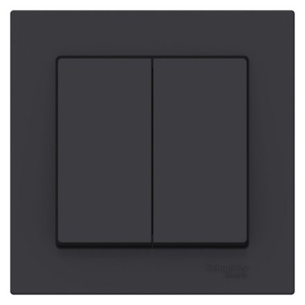 ATN001052 - AtlasDesign 2-клавишный ВЫКЛЮЧАТЕЛЬ, схема 5, 10АХ, в сборе, КАРБОН