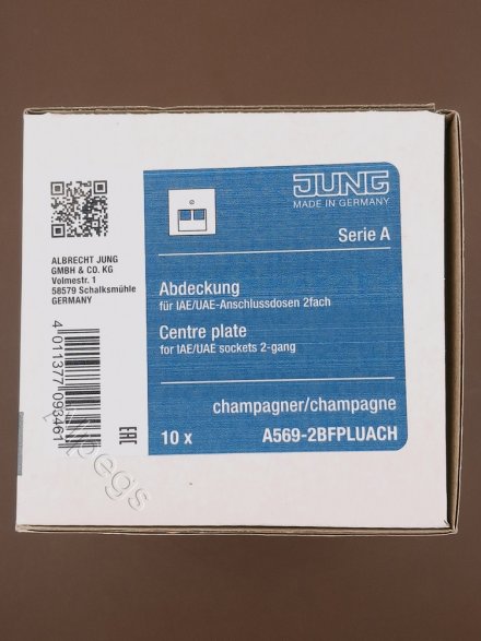 A569-2BFPLUACH A 500,Крышка для двойной телефонной и компьютерной розетки UAE, шампань