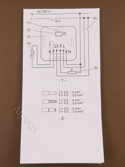 Вставка комнатного термостата, со входом для датчика 1790RTR