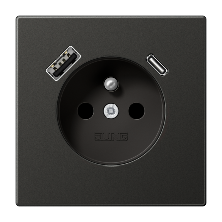 Розетка, франко-бельгийской системы, c USB зарядным устройством, AL 1520 F-15 CA AN
