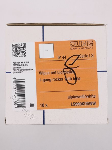 LS990KO5WW Клавиша для выключателя с подсветкой; белая