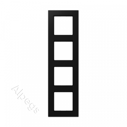 Jung A550 - Рамка 4-ая, цвет матовый черный A5584BFSWM