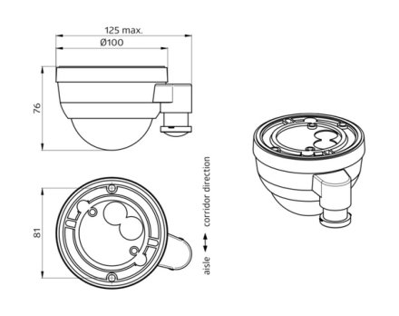 Мультисенсор DALI-2 Casambi для высоких потолков, потолочный 360° (овальный), накладной монтаж, телескопический сенсор освещенности, радиус действия 30 х 19 м, напряжение 230 V, IP54, белый, BEG Luxomat, PD4-CAS-GH DALI-2 /white (93471)
