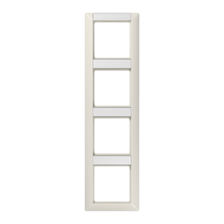AS584NA Рамка 4-кратная с полем для надписи для горизонтальной и вертикальной установки; слоновая кость