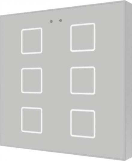 Выключатель сенсорный KNX Flat F6, 6-кнопочный, в уст. коробку, цвет серебро