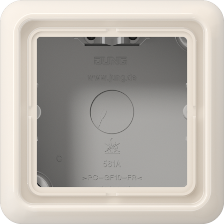 CD581AW Коробка накладная  с рамкой, 1-кратная, слоновая кость