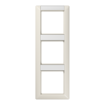 AS583NA Рамка 3-кратная с полем для надписи для горизонтальной и вертикальной установки; слоновая кость